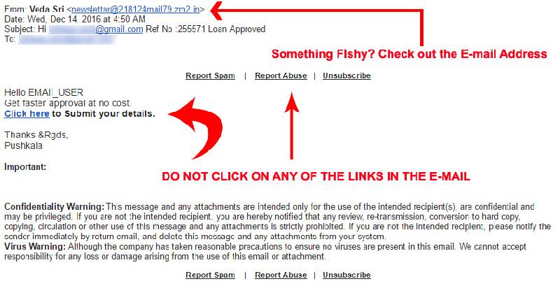 'Loan Approved' Scam E-mail